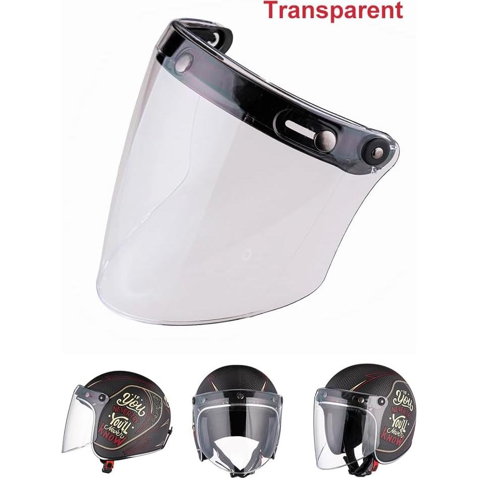 Visor Universal VCOROS V3 para Casco Abierto - Transparente