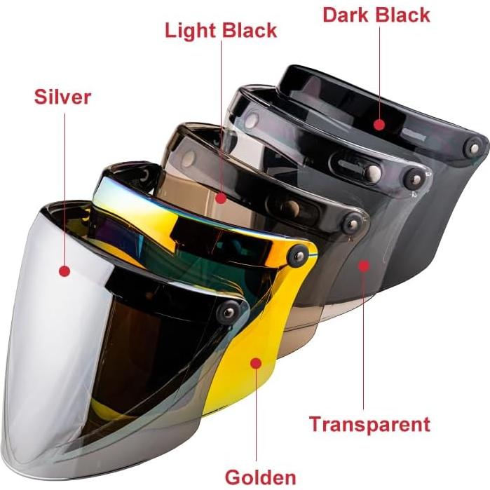 Visor Universal VCOROS V3 para Casco Abierto - Transparente