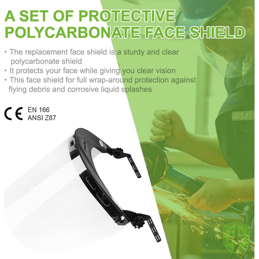 Escudo Facial Protector Policarbonato Transparente ESCUDO FACIAL VERDE