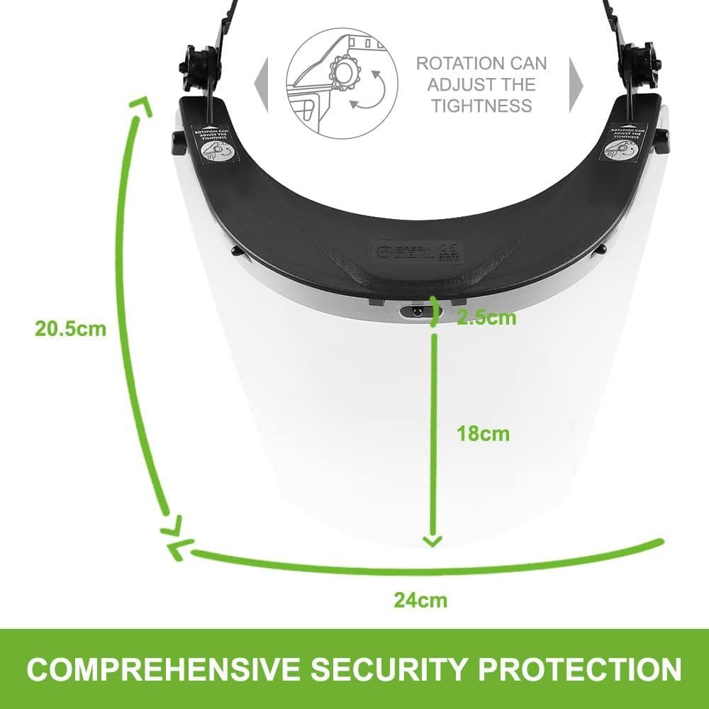 Escudo Facial Protector Policarbonato Transparente ESCUDO FACIAL VERDE