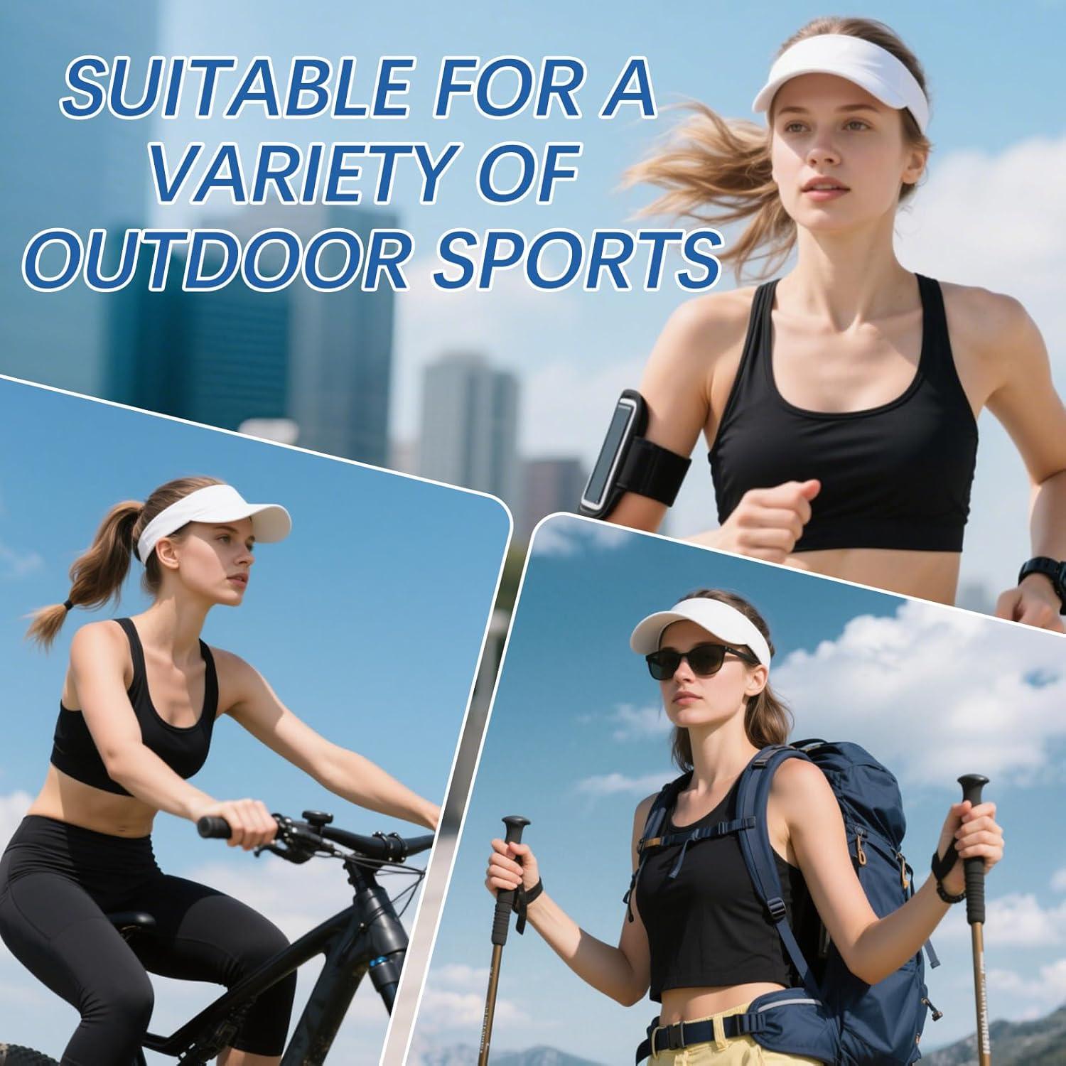 Paquete de 4 Sombreros de Copa Ajustables Blancos UV 50+