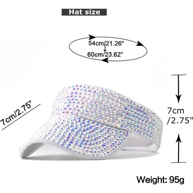 Gorra Visera Deportiva Ajustable con Rhinestones Unisex