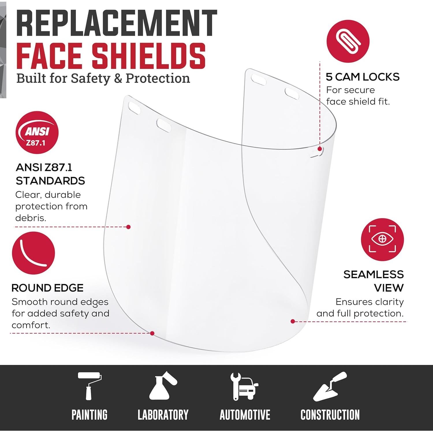 Escudos Faciales de Reemplazo BISON LIFE - Paquete de 5