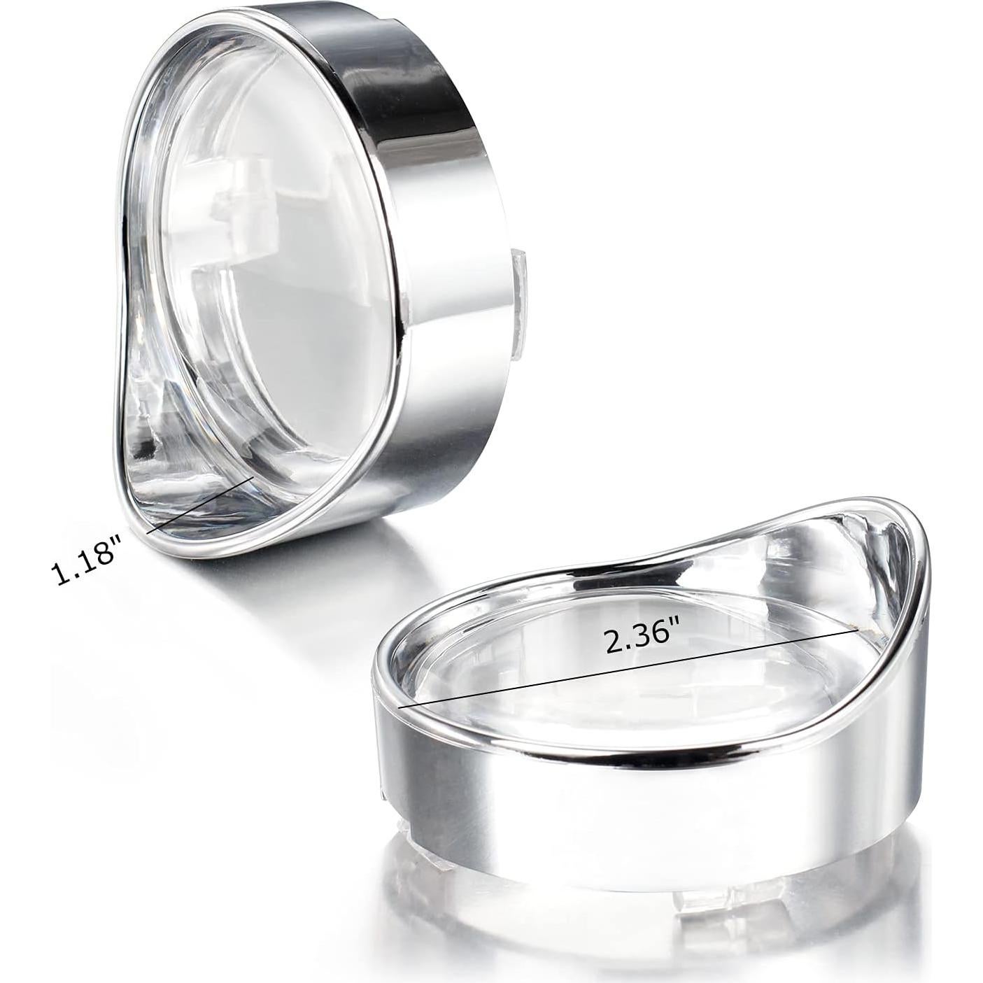 NTHREEAUTO 2 Inch Clear Bullet Turn Signal Lens Cover with Chrome Visor Bezels Compatible with Harley Sportster Dyna Road King Street Glide Softail