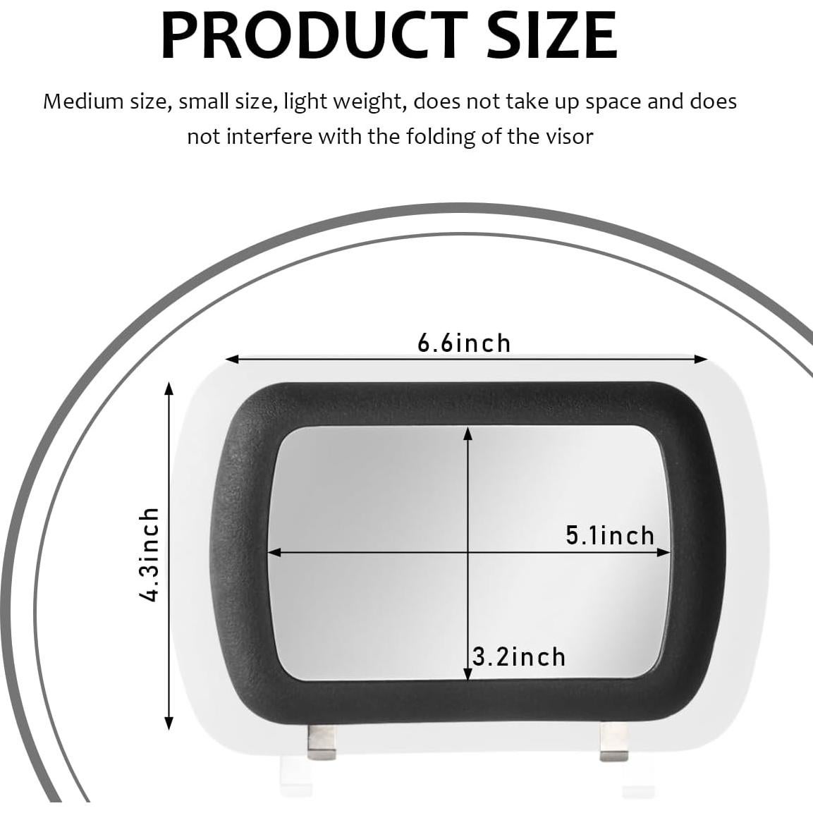 Espejo de Vanidad para Visera de Coche Suvnie 16.68x10.99cm