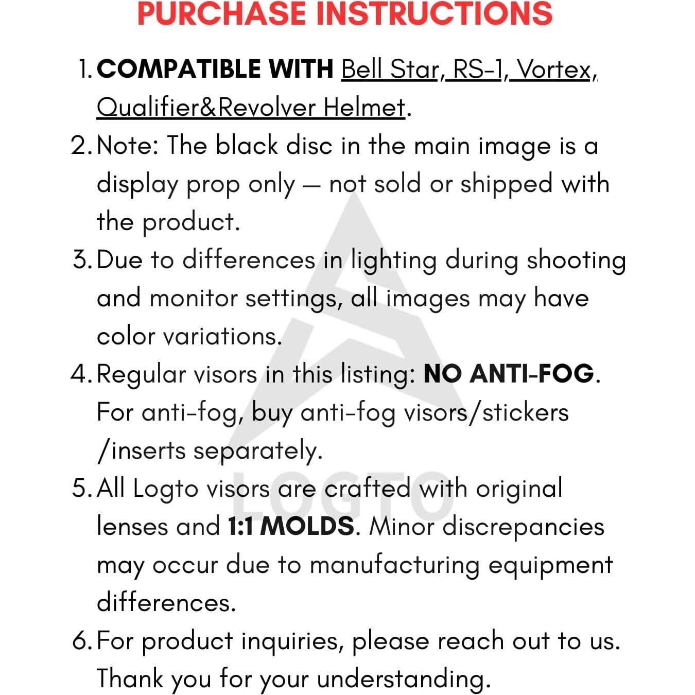 Visera de Reemplazo Logto para Casco Motocicleta Universal