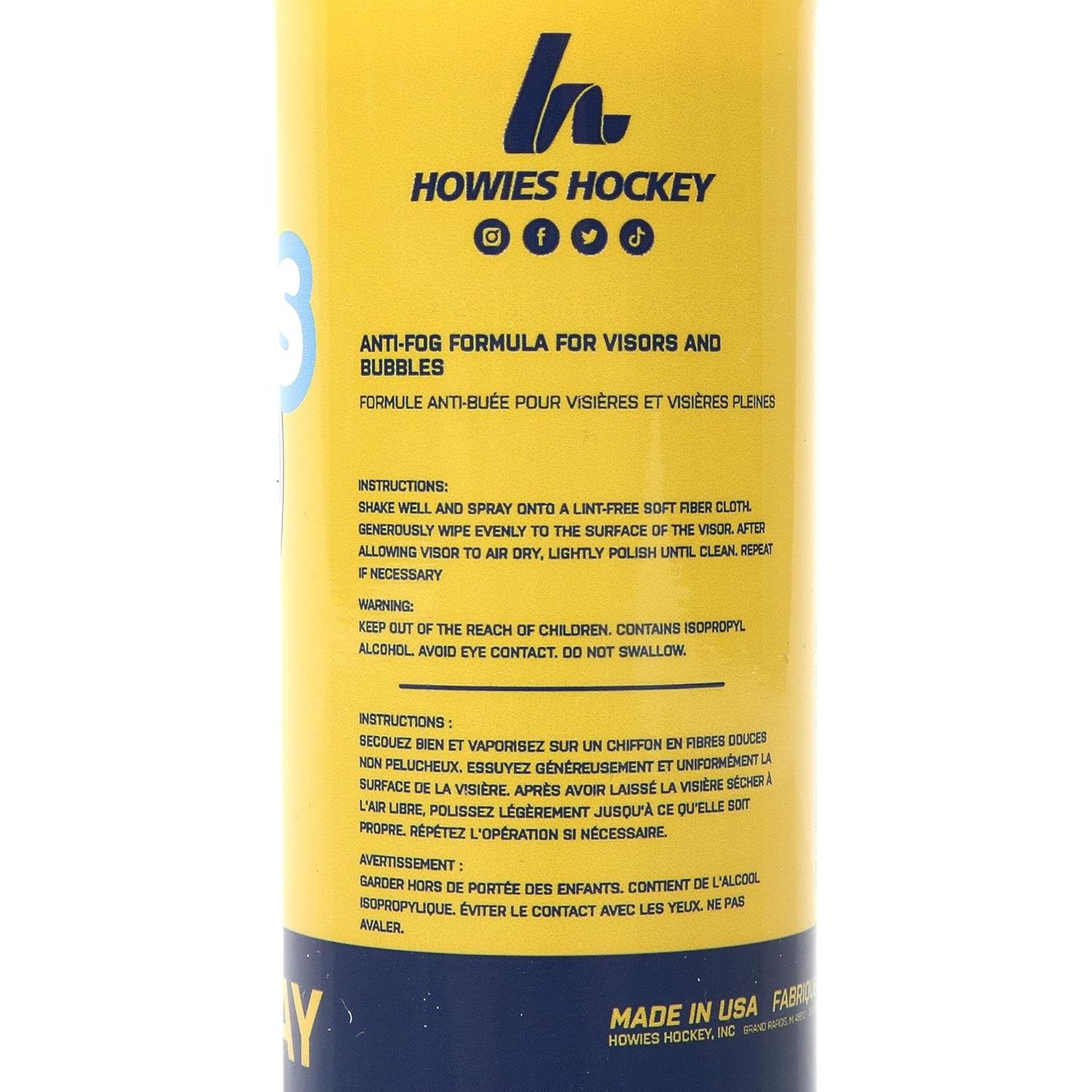 Spray Antivaho Howies 4oz - Limpiador de Lentes para Hockey y Deportes