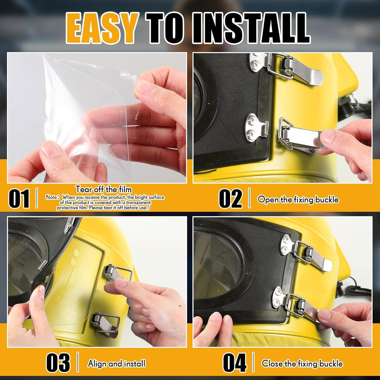 10 Lentes de Reemplazo Kingdder para Casco de Arenado PVC