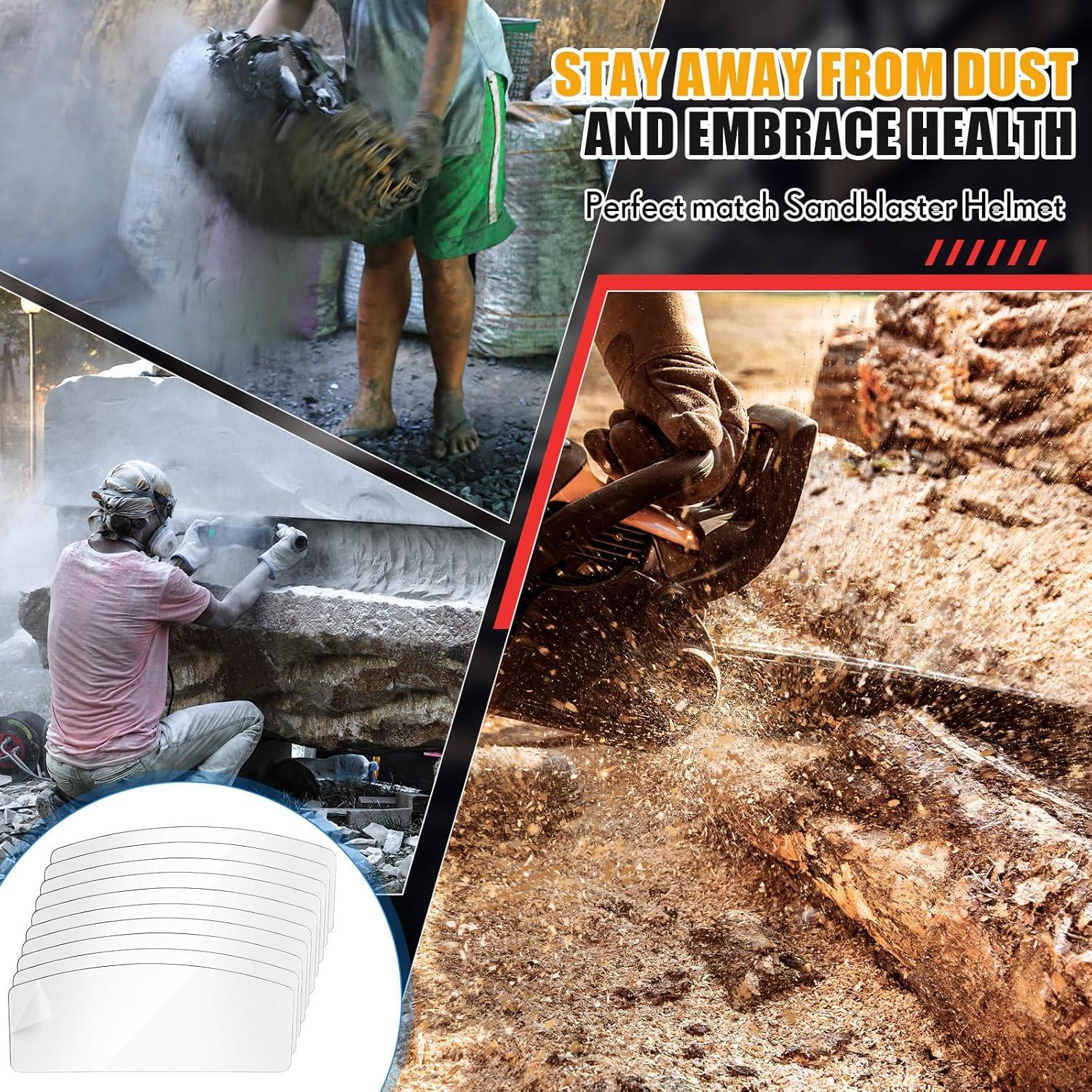 10 Lentes de Reemplazo Kingdder para Casco de Arenado PVC