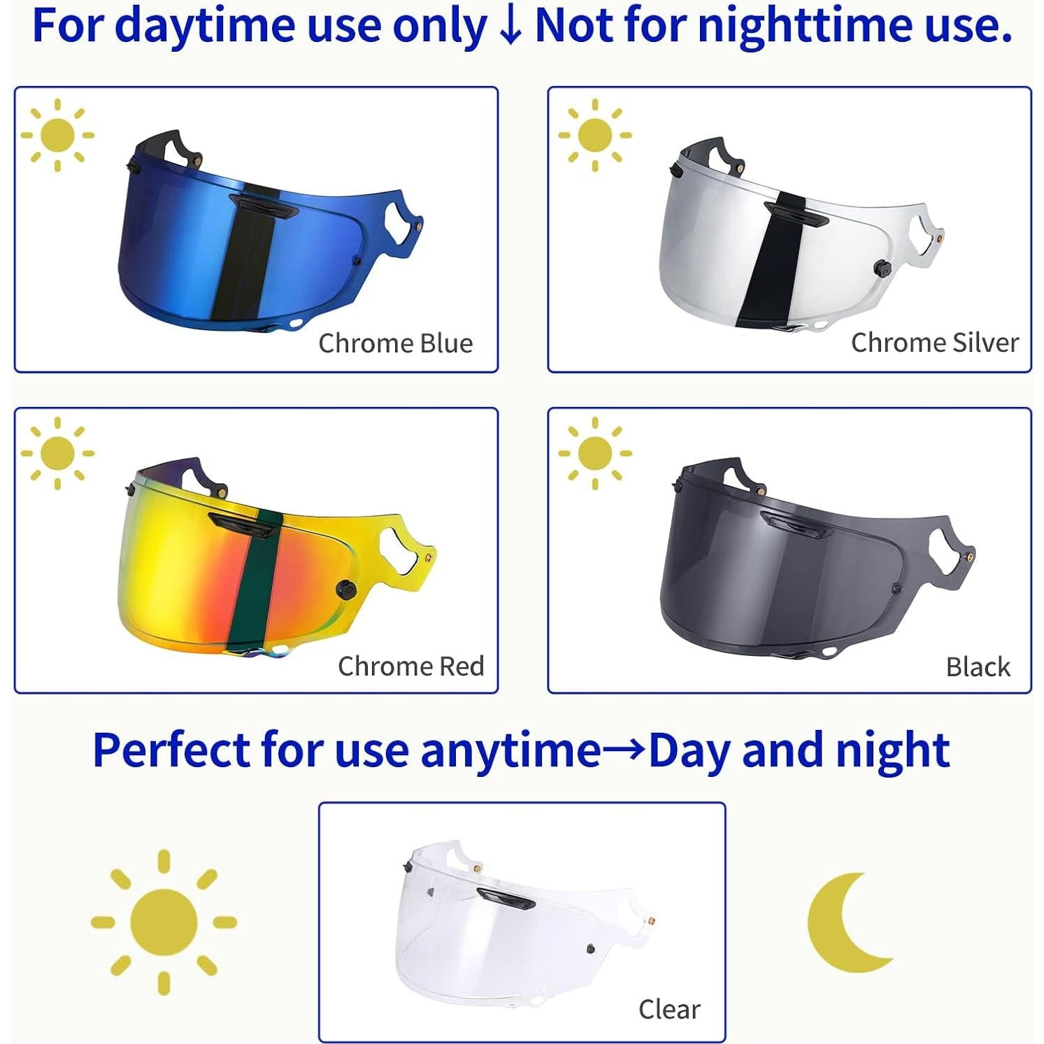 Visera de Casco VCOROS Regent-X Transparente para Motocicletas