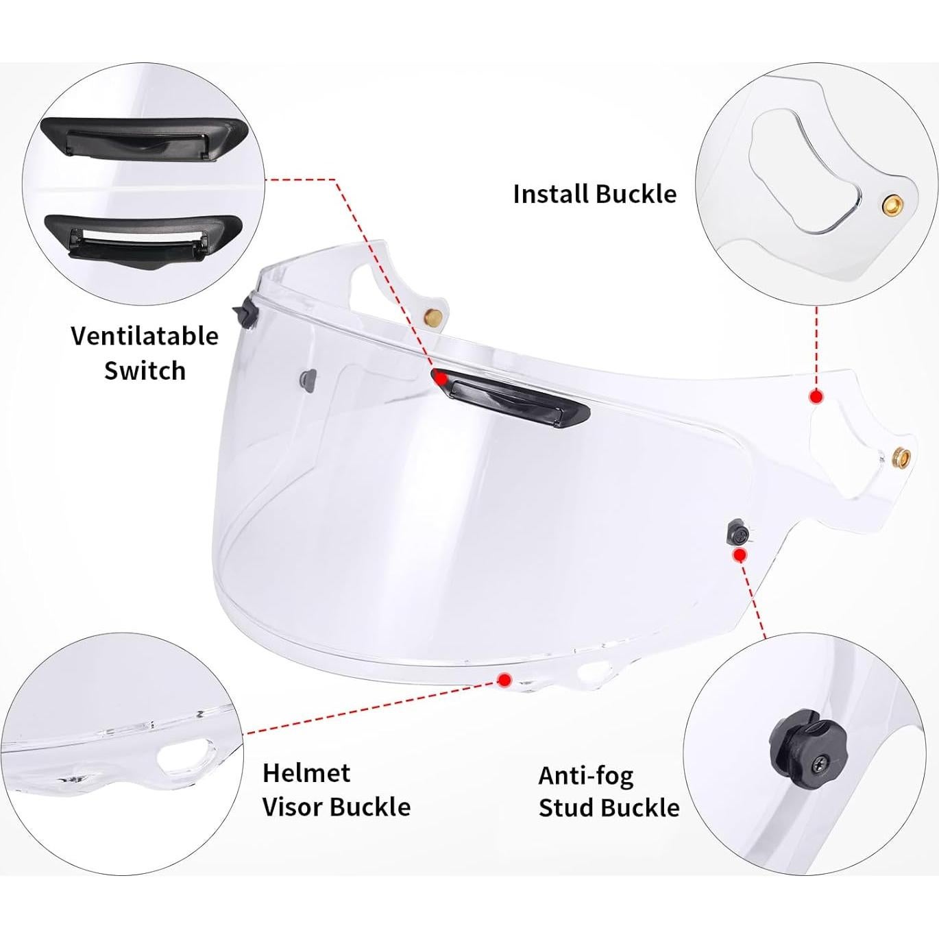 Visera de Casco VCOROS Regent-X Transparente para Motocicletas