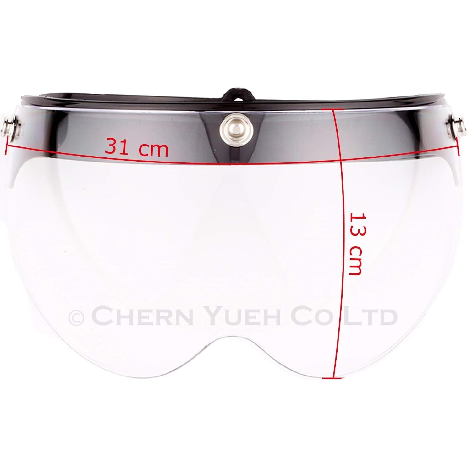 Visera Universal Chern Yueh 3 Botones Transparente para Casco