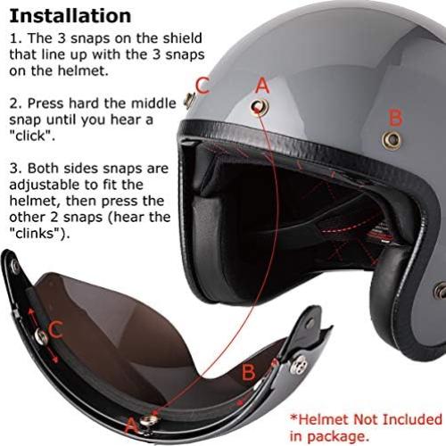 Visera Universal Chern Yueh 3 Botones Transparente para Casco