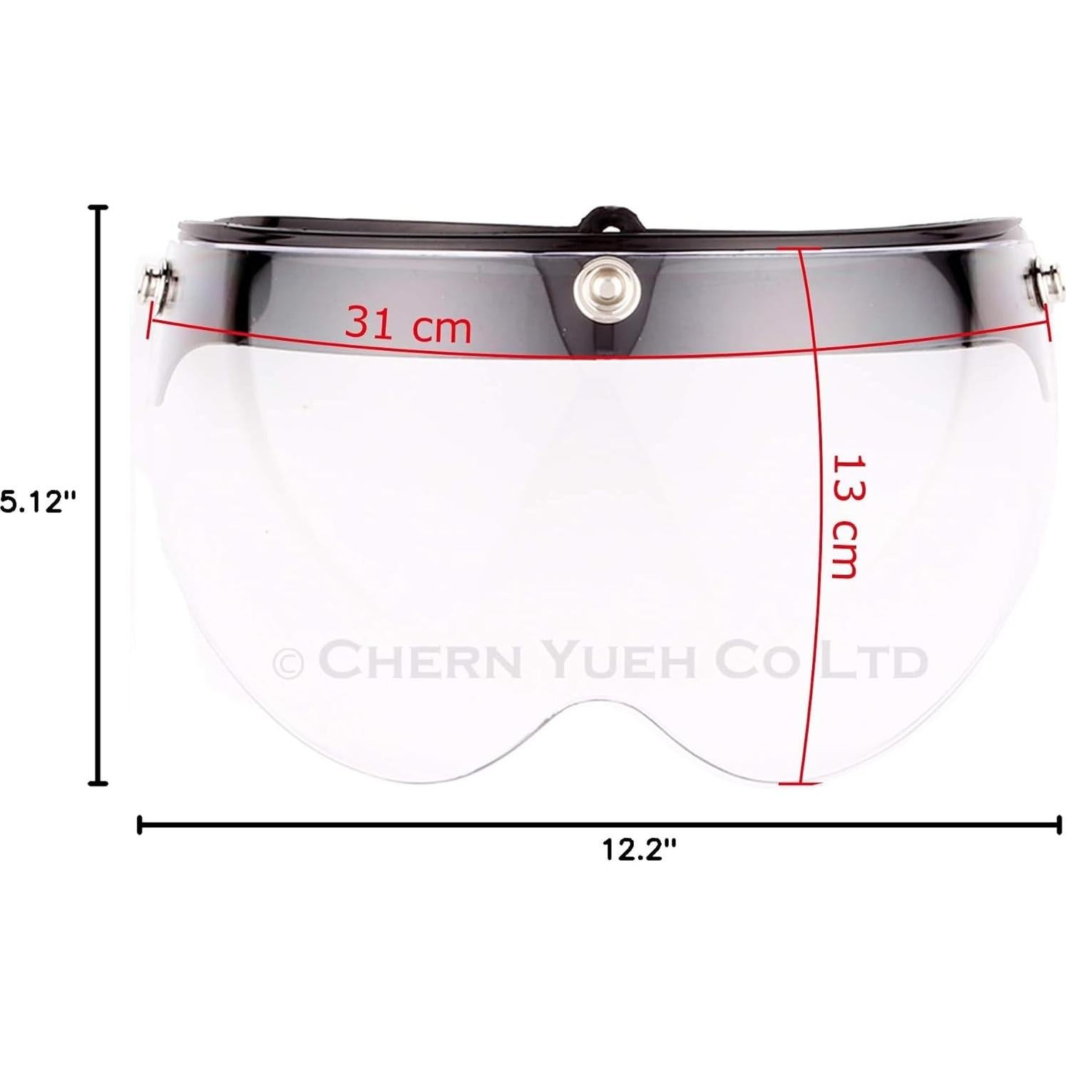 Visera Universal Chern Yueh 3 Botones Transparente para Casco