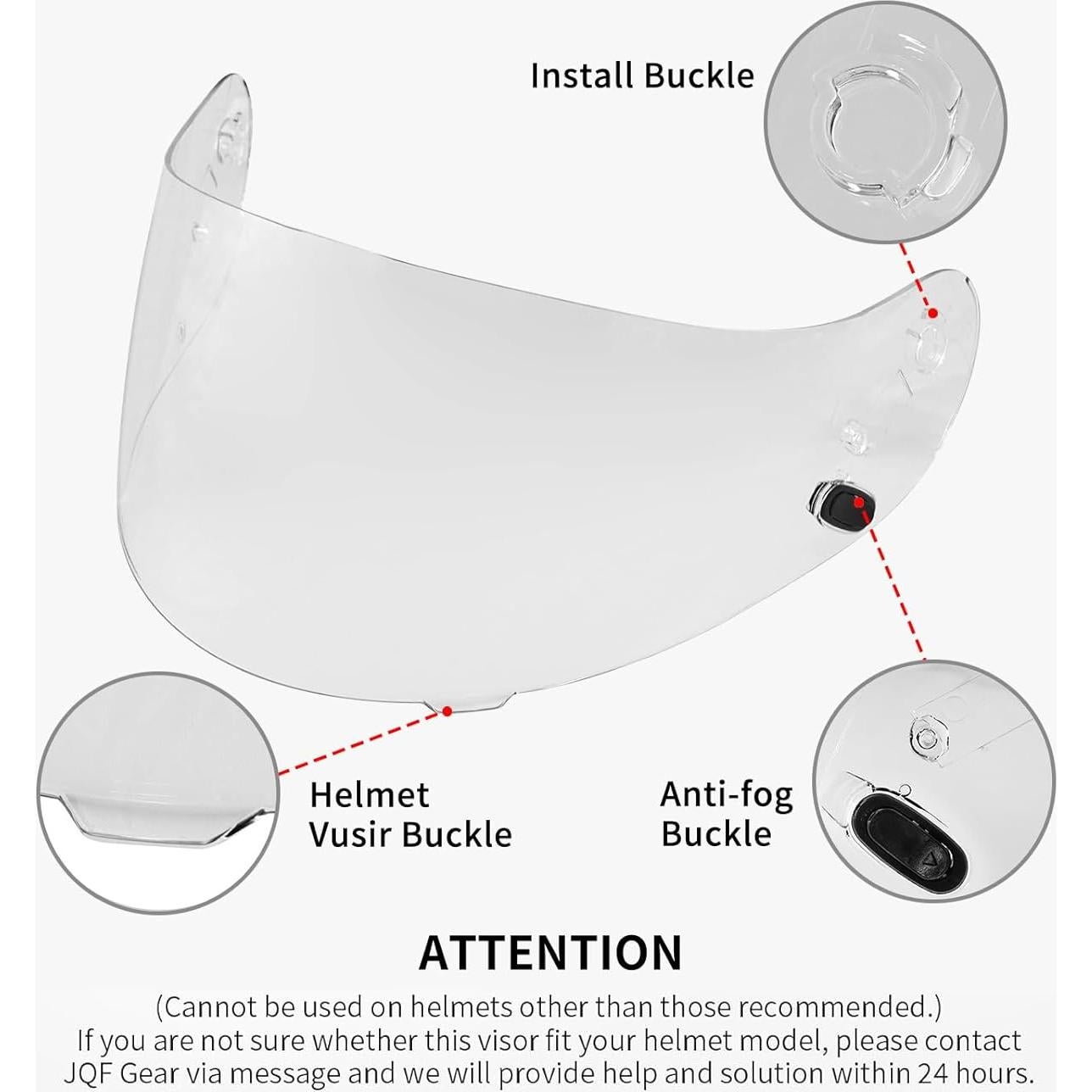 Visera de Casco JQF Gear HJ-09 CL-15 CL-16 CL-17 Transparente