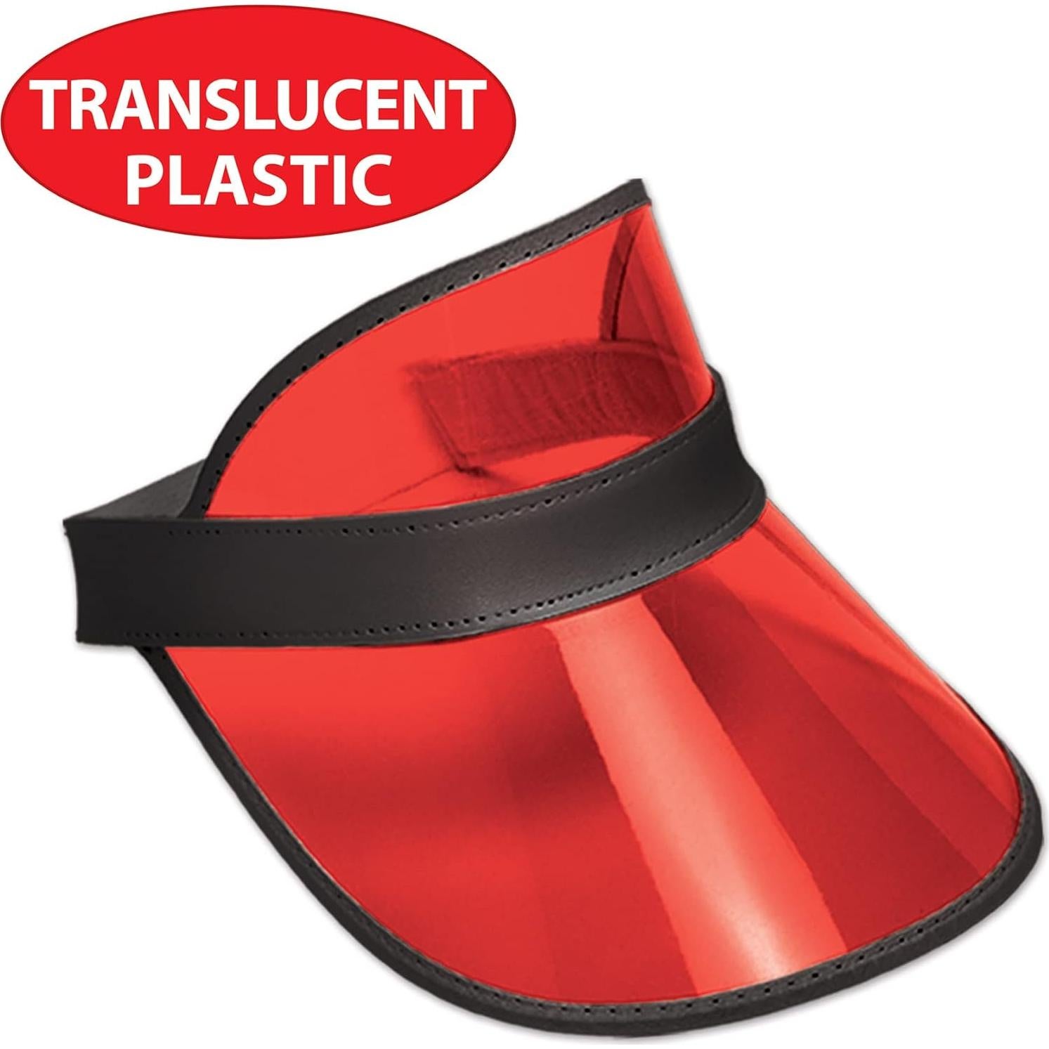 Viseras de Plástico Rojo Claro Beistle S60313-RAZ6 - 6 Piezas