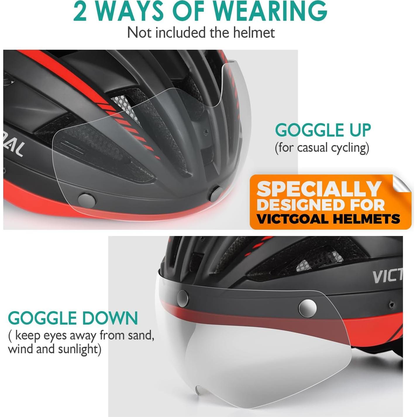 Gafas de Casco de Bicicleta VICTGOAL VG110 VG112 Cristal