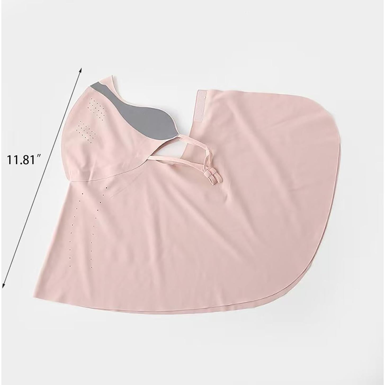 Máscara Facial de Protección UV UPF 50+ para Mujeres - Gris Claro Largo