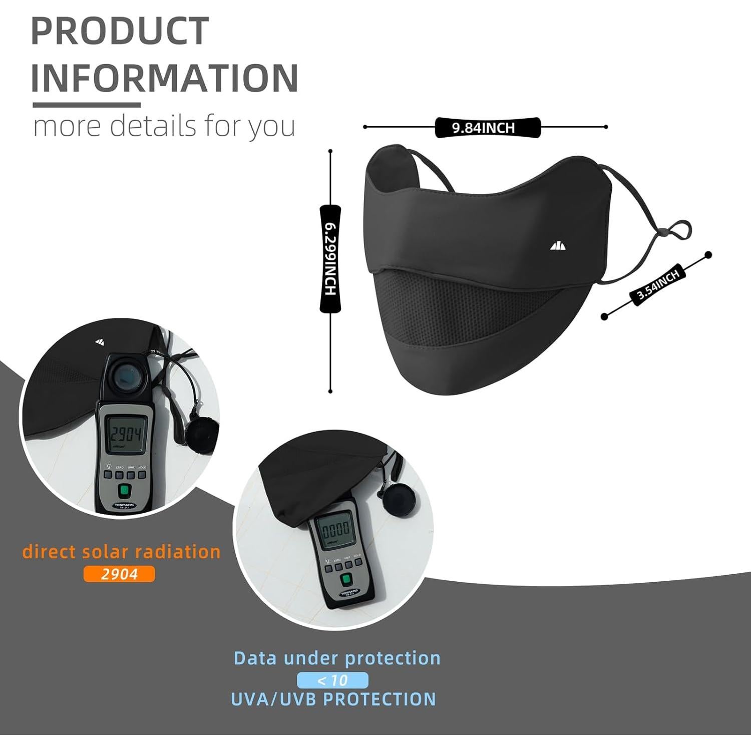 Máscara Facial UV Hymeiluely A Prueba de Viento Lavable 50+