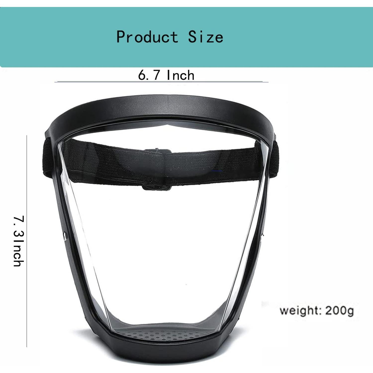 Escudo Facial Completo DSHTP Anti-Niebla Reutilizable 18.5cm