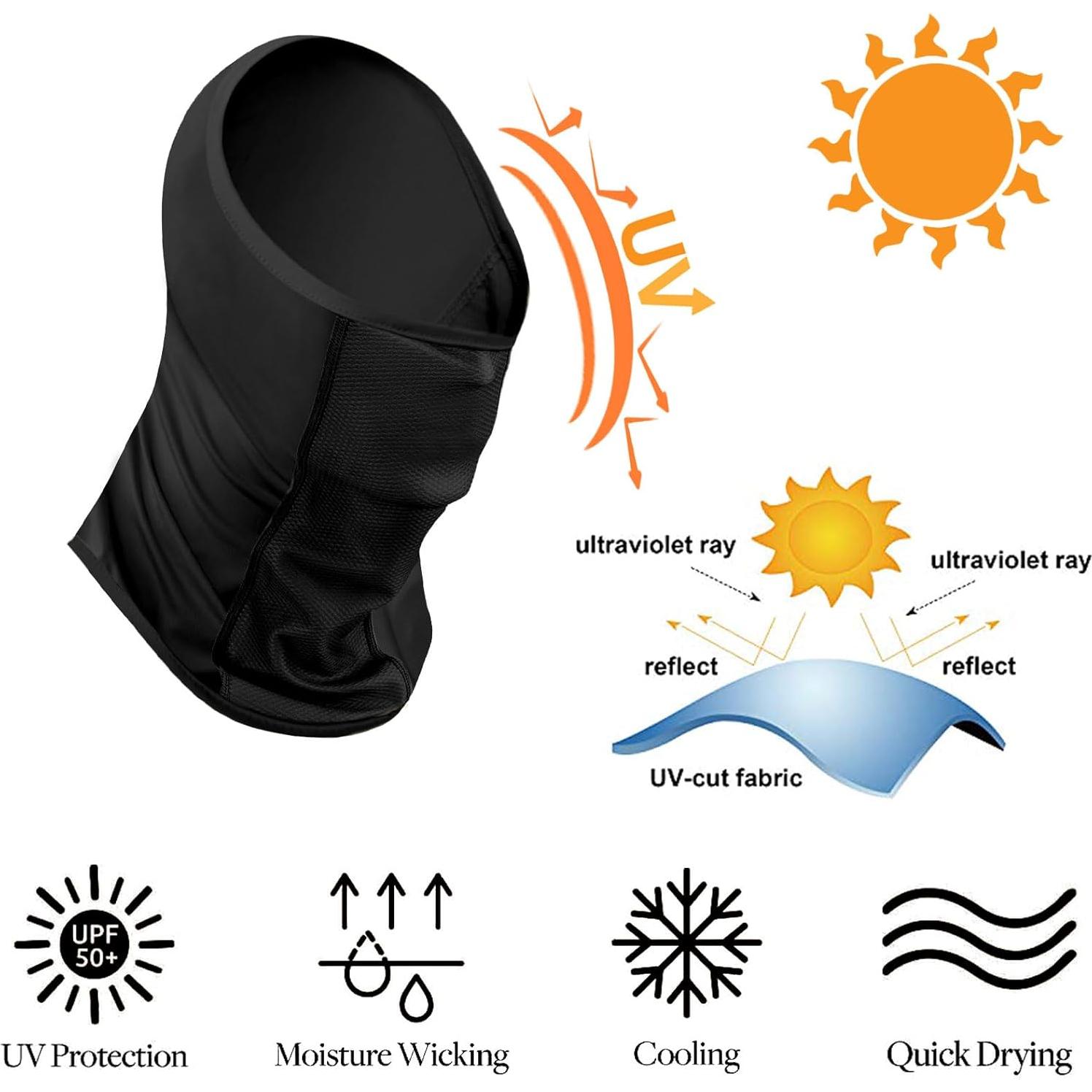 Gaiter de Cuello Transpirable UPF 50+ Negro para Hombres