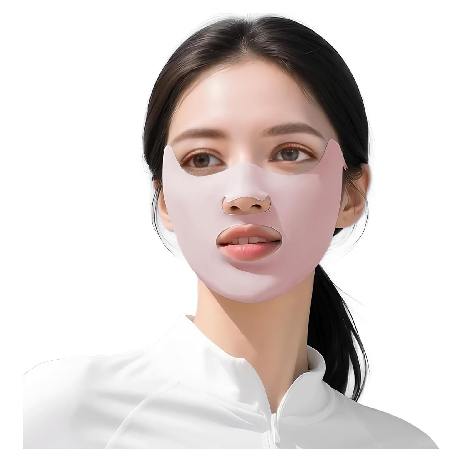 Máscara Facial UV UPF50+ Lavable Rosa para Ciclismo y Correr