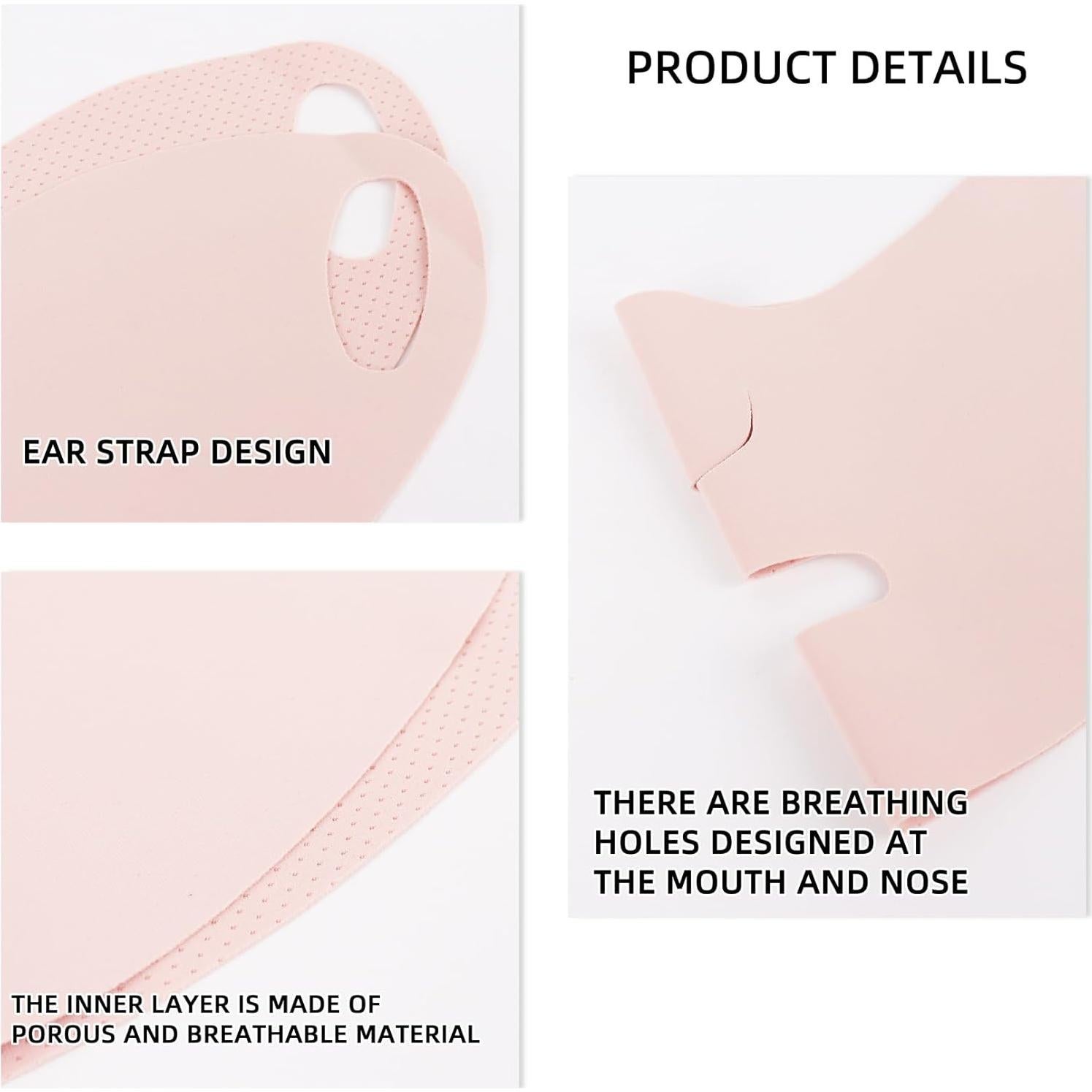 Máscara Facial UV UPF50+ Lavable Rosa para Ciclismo y Correr