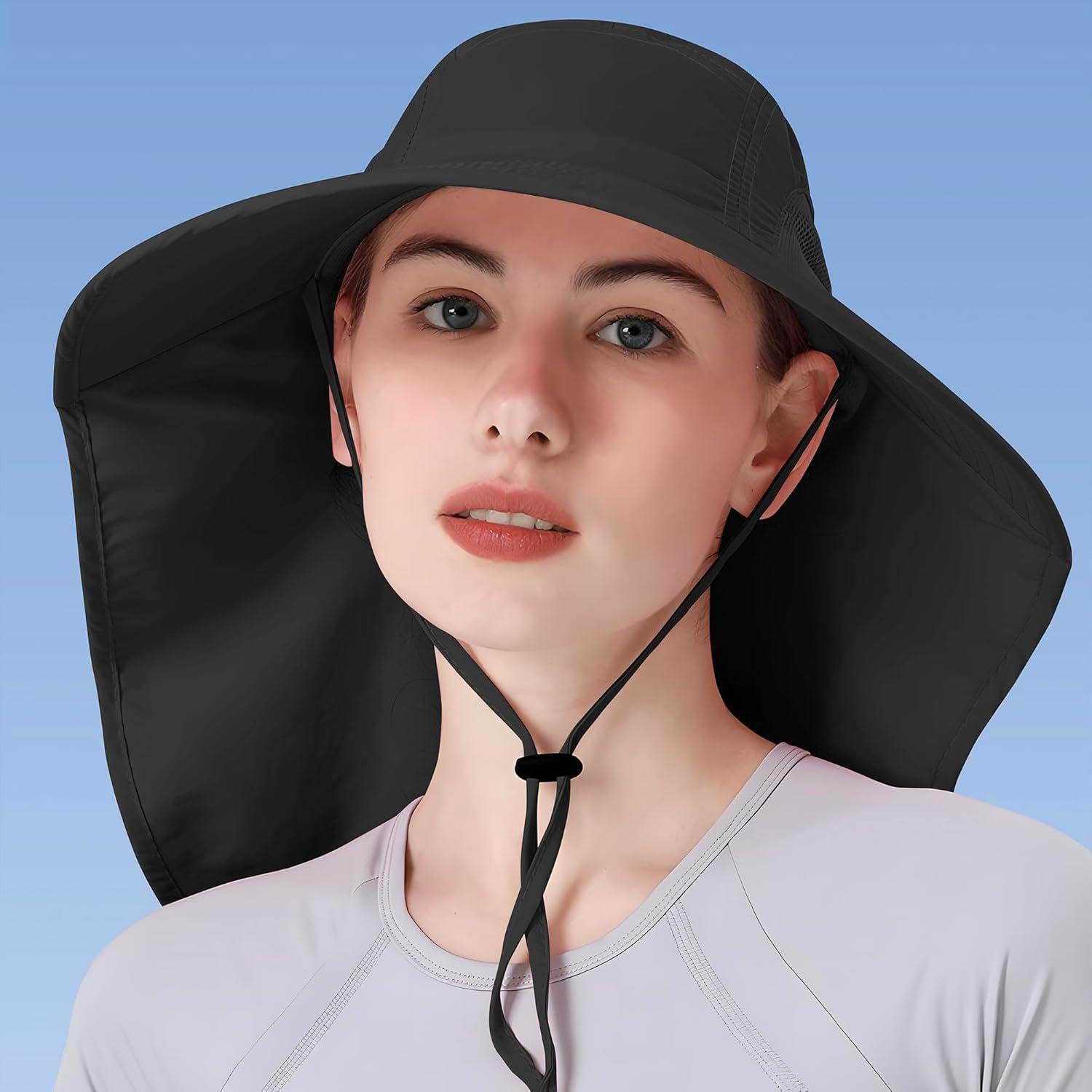Sombrero de Sol Plegable UV 50+ para Mujeres - Negro