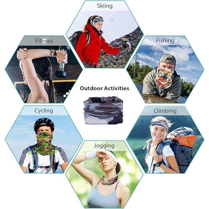 Mascarilla Facial Gaiter de Cuello SummitFlare - 9 Piezas UV