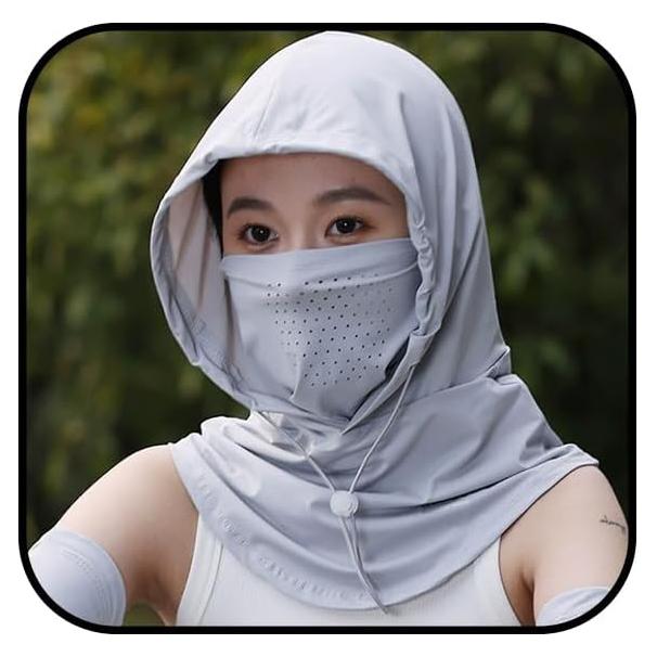 Balaclava de Verano UV Transpirable Gris Claro para Ciclismo