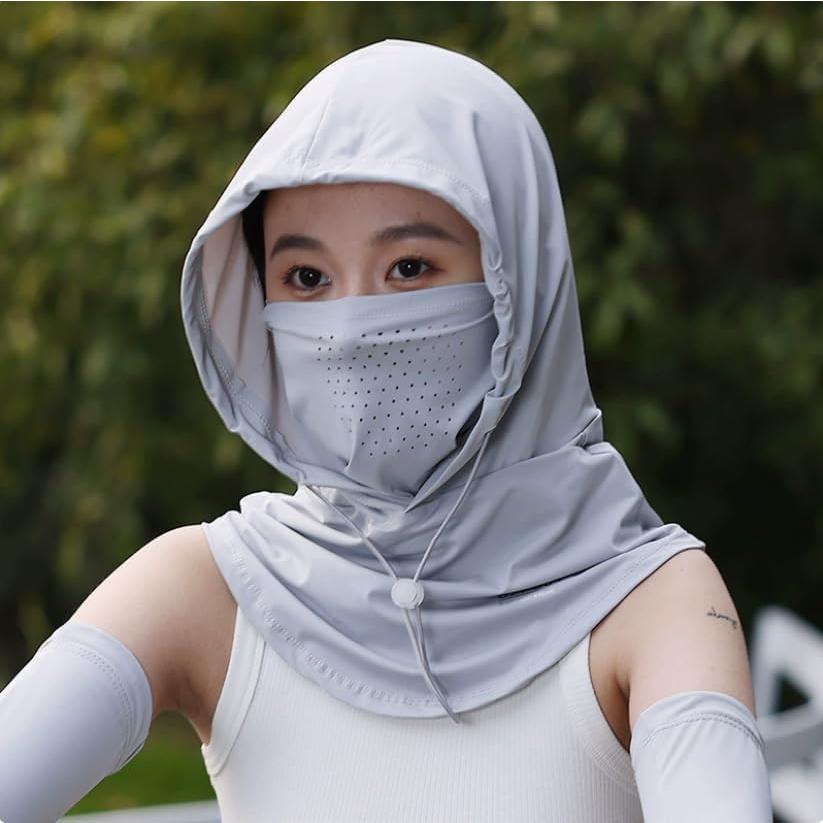 Balaclava de Verano UV Transpirable Gris Claro para Ciclismo