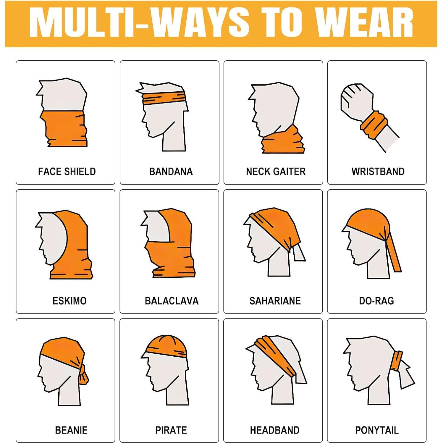 Gaiters de Cuello HONGTEYA 6 Piezas Transpirables Unisex