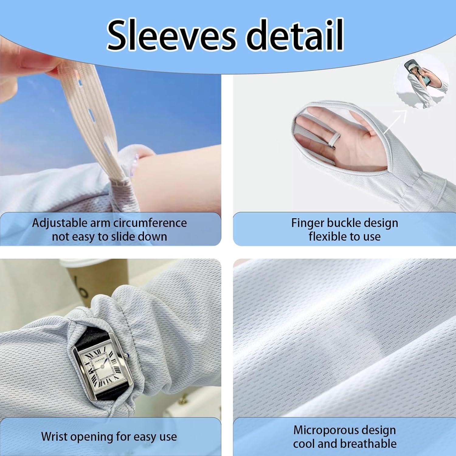 Sombrero de Sol Hikiwin con Mangas UPF 50+ Gris Unisex