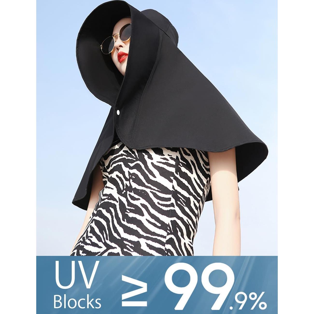 Sombrero de sol oversized Zhula para mujeres UPF50+ ajustable