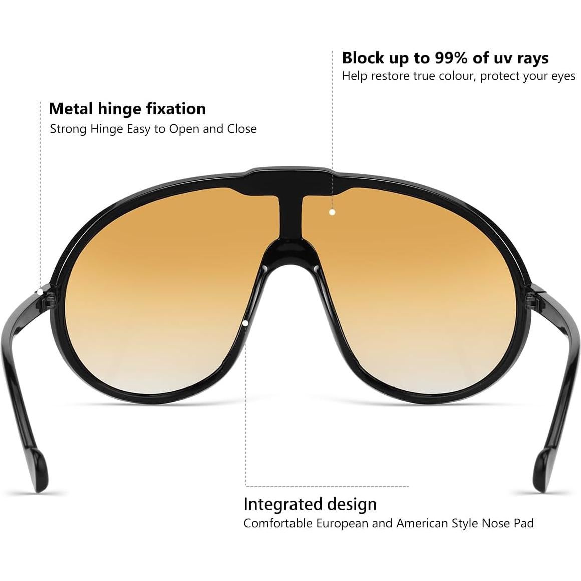 Gafas de sol oversized UV400 GFUIARA para hombres y mujeres