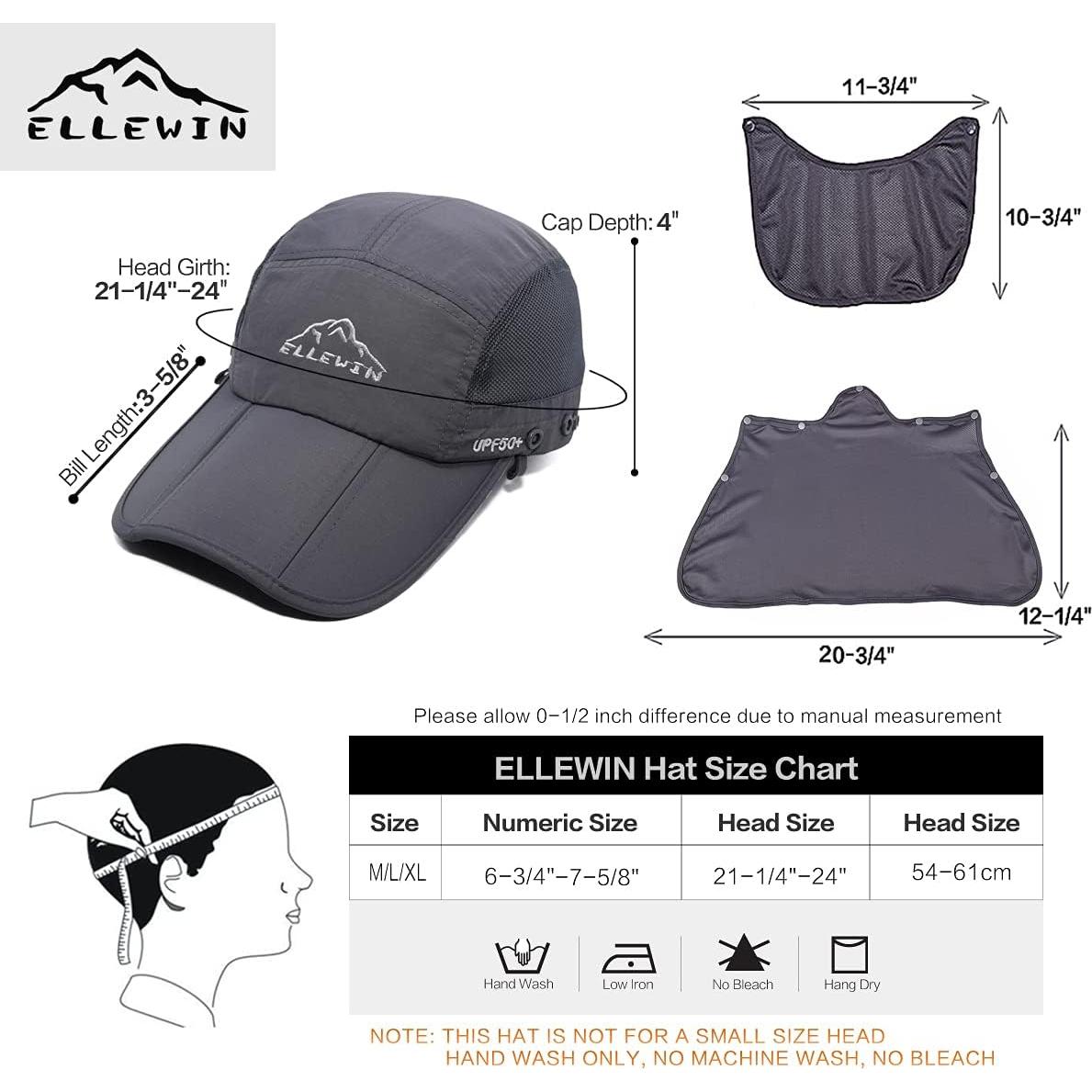 Sombrero de Sol Plegable ELLEWIN UPF 50+ para Pesca y Exterior
