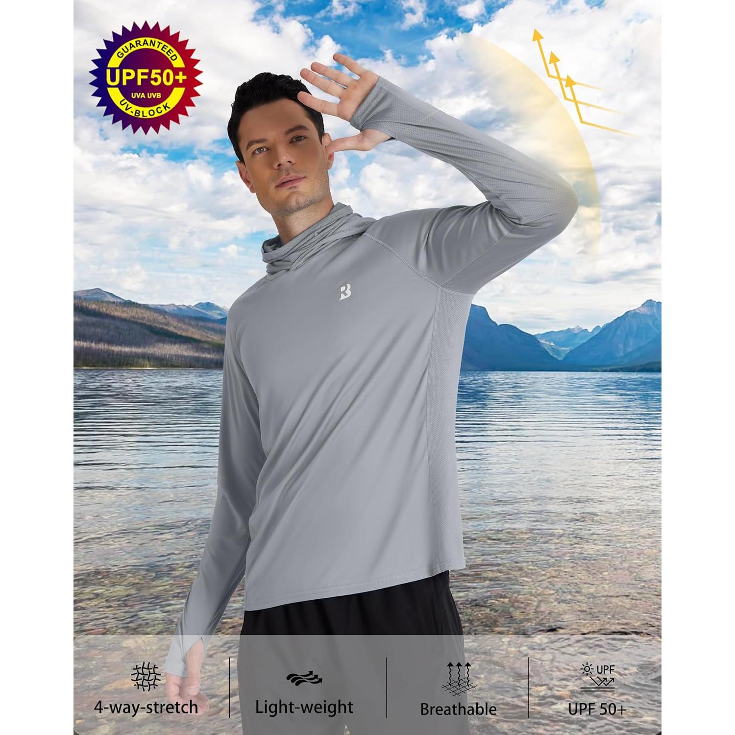 Camisa de Pesca con Capucha Roadbox UPF 50+ Hombre XL Gris