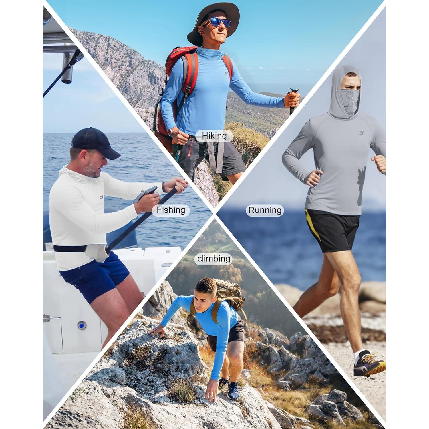 Camisa de Pesca con Capucha Roadbox UPF 50+ Hombre XL Gris