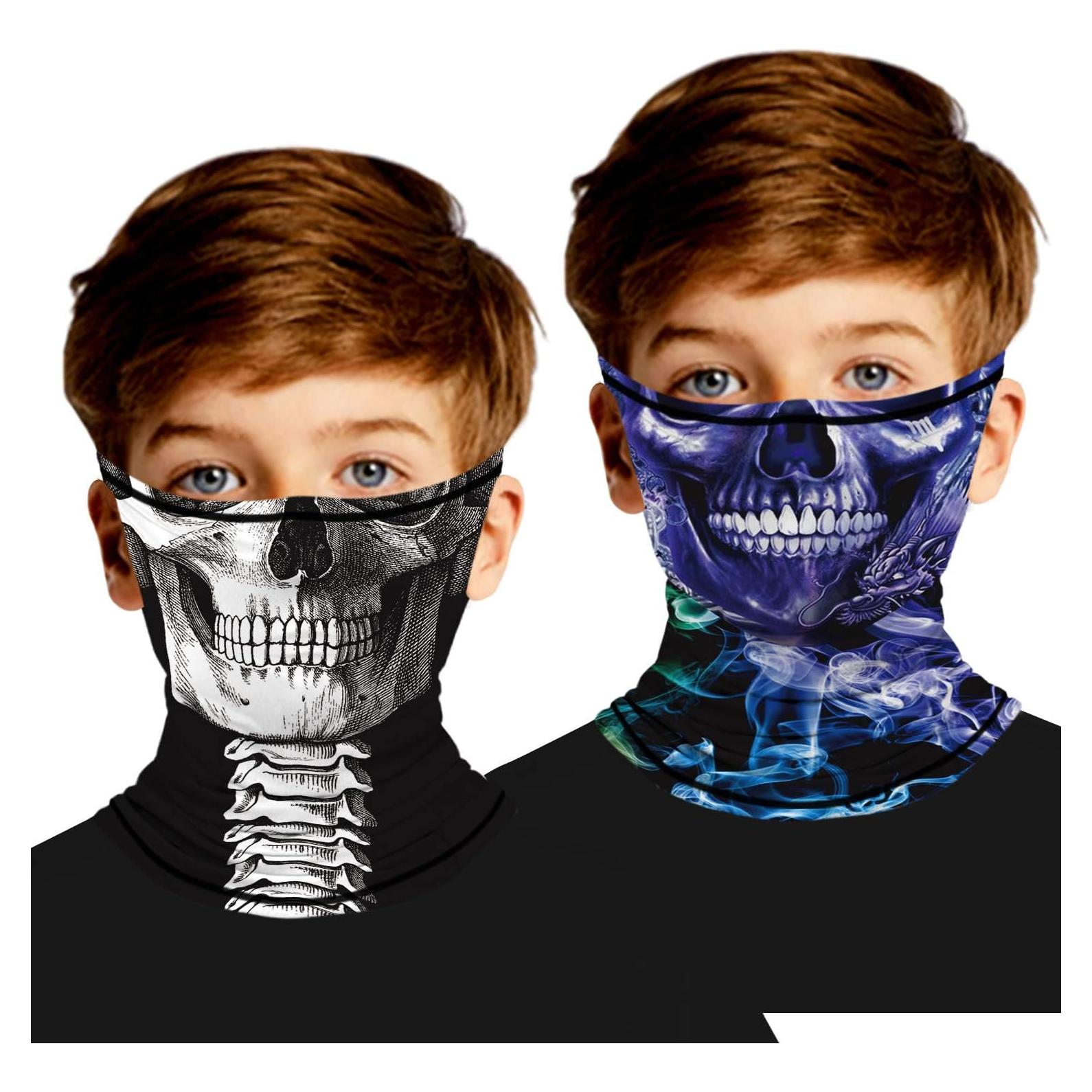 Gaiter de Cuello Ainuno 2 Pack Niños 3-12 Años Calavera