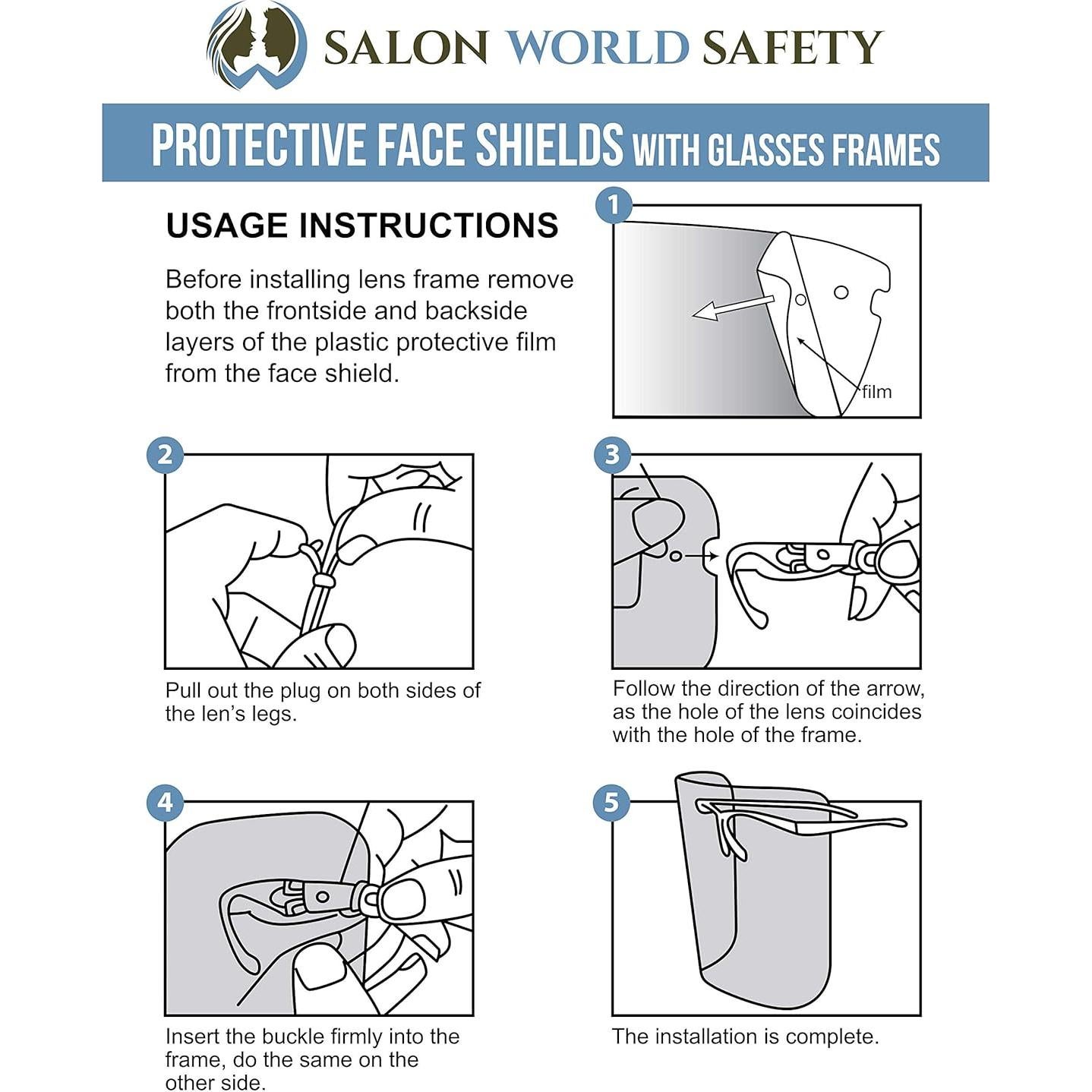 Escudos Faciales de Seguridad TCP Global - Paquete de 4 Ultra Claros