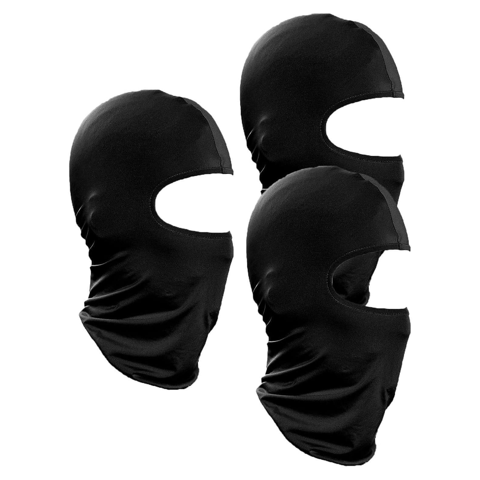 3 Balaclavas Negras Unisex para Ciclismo y Motocicleta