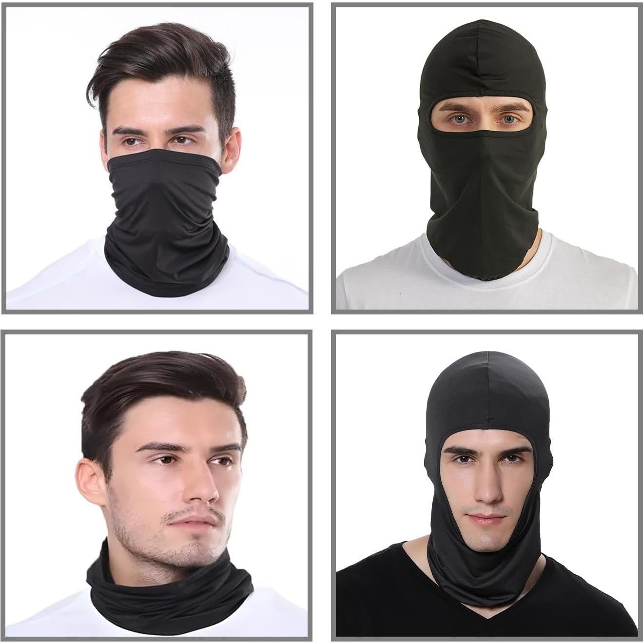 3 Balaclavas Negras Unisex para Ciclismo y Motocicleta