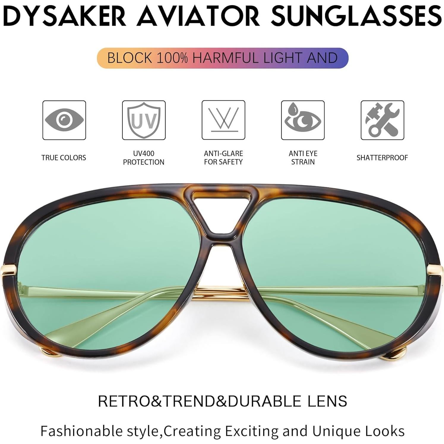 Gafas de sol aviador retro DYSAKER UV400 para hombres y mujeres