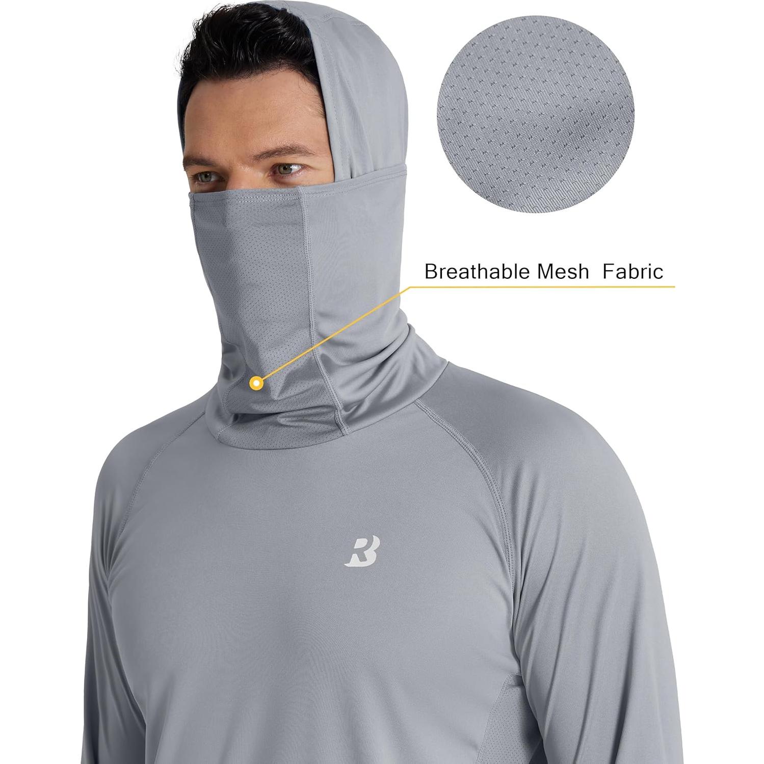 Camisa de Pesca con Capucha UPF 50+ Roadbox Hombre Gris Grande