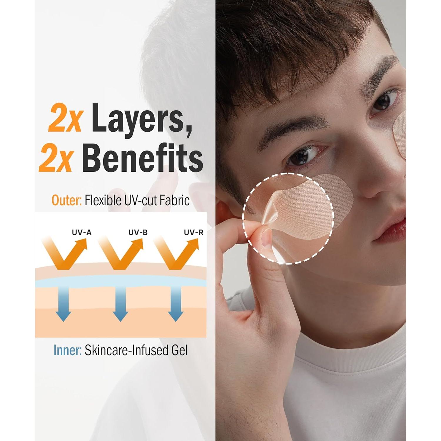 Parches Solares DASHU para Hombre - 5 Pares de Gel Refrescante