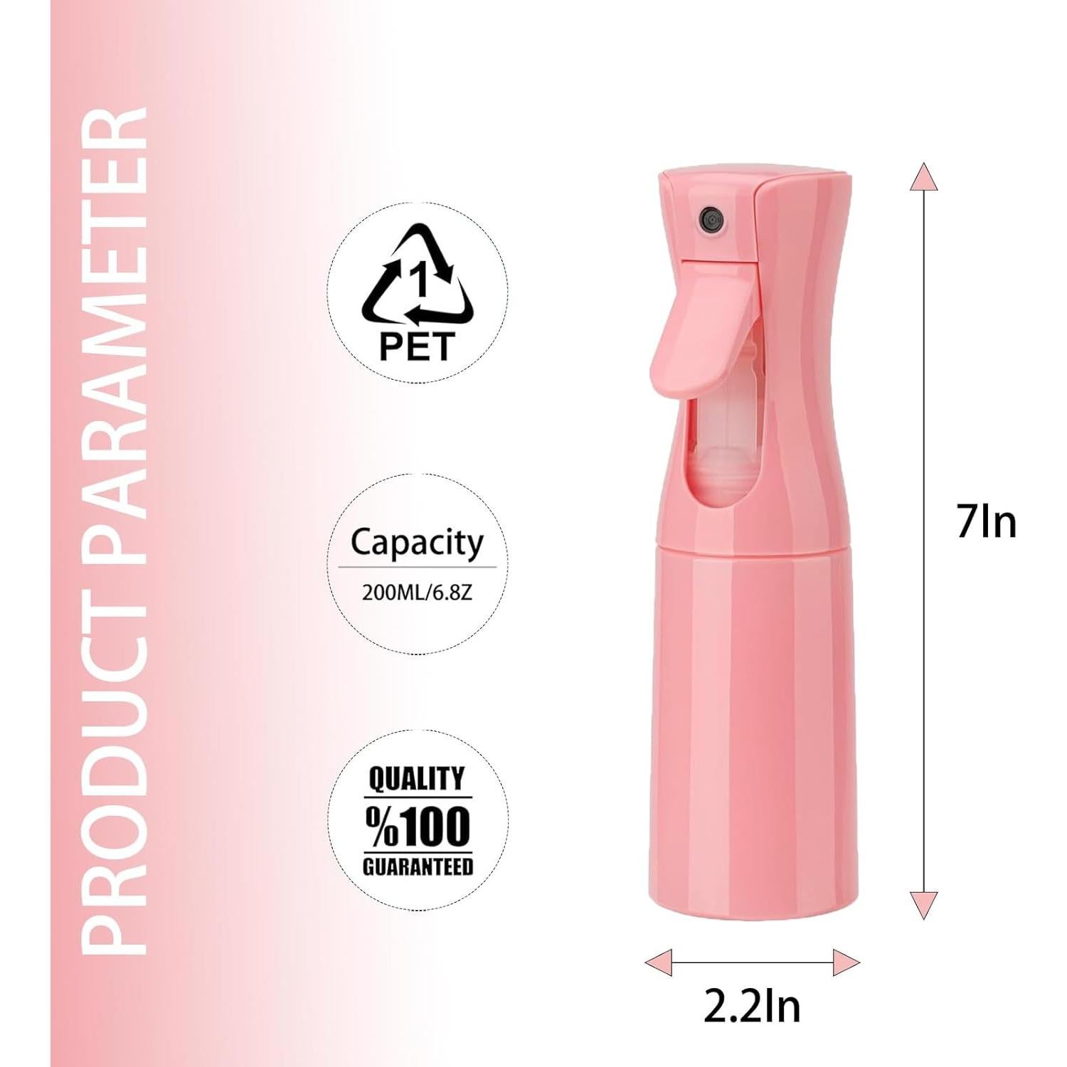 Botella de Spray Hzyxgs 200ml Rosa para Cabello y Limpieza