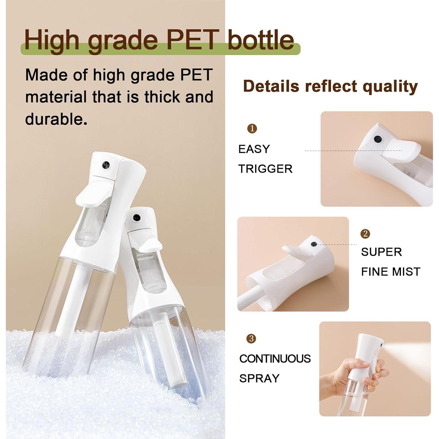 Botella Spray Niebla Continua MILEDU 300ml 2Pcs Negro