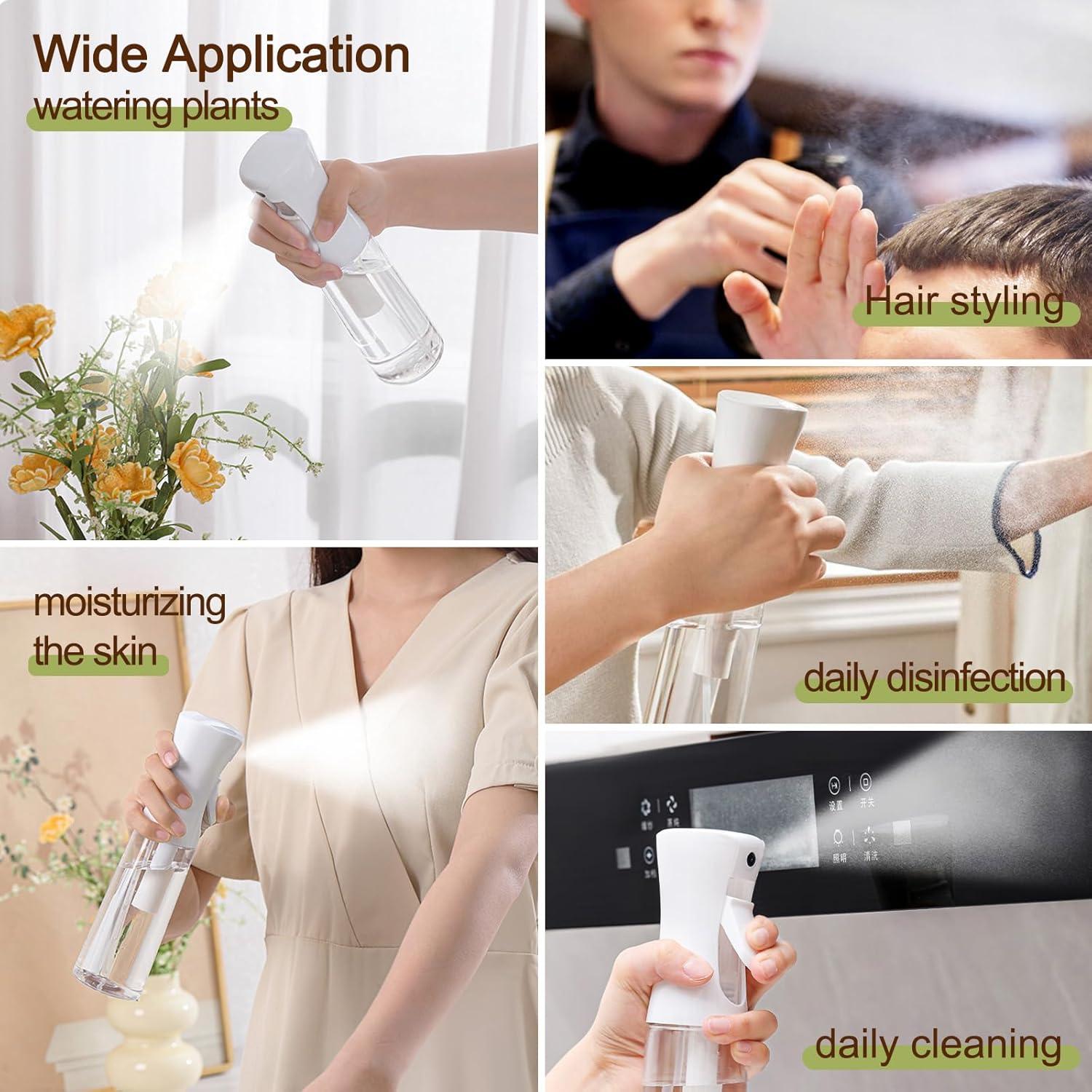 Botella Spray Niebla Continua MILEDU 300ml 2Pcs Negro