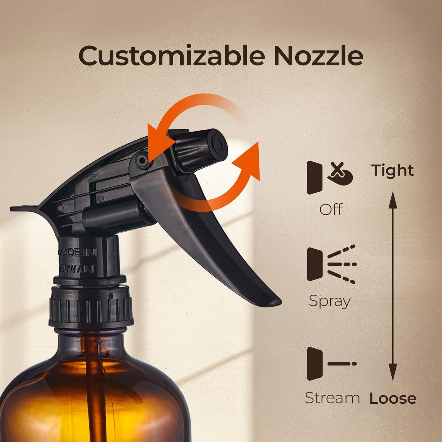 Botellas de Spray de Vidrio Ámbar SOUL ONE 16 oz - 2 Pack