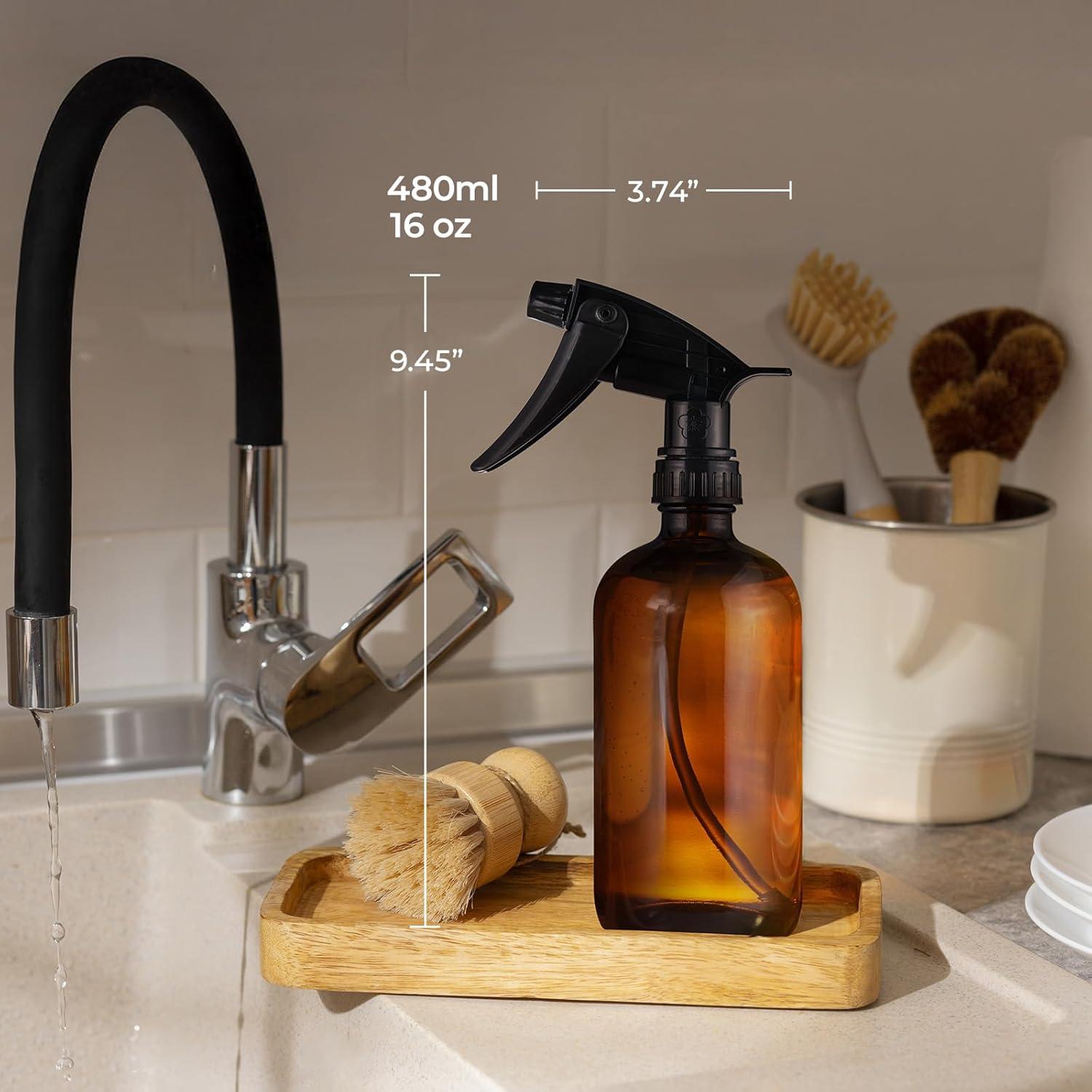 Botellas de Spray de Vidrio Ámbar SOUL ONE 16 oz - 2 Pack